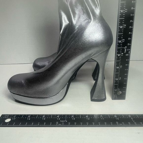 Jeffrey Campbell BNIB Small PANTALONES 6M platform women Silver - Picture 5 of 16